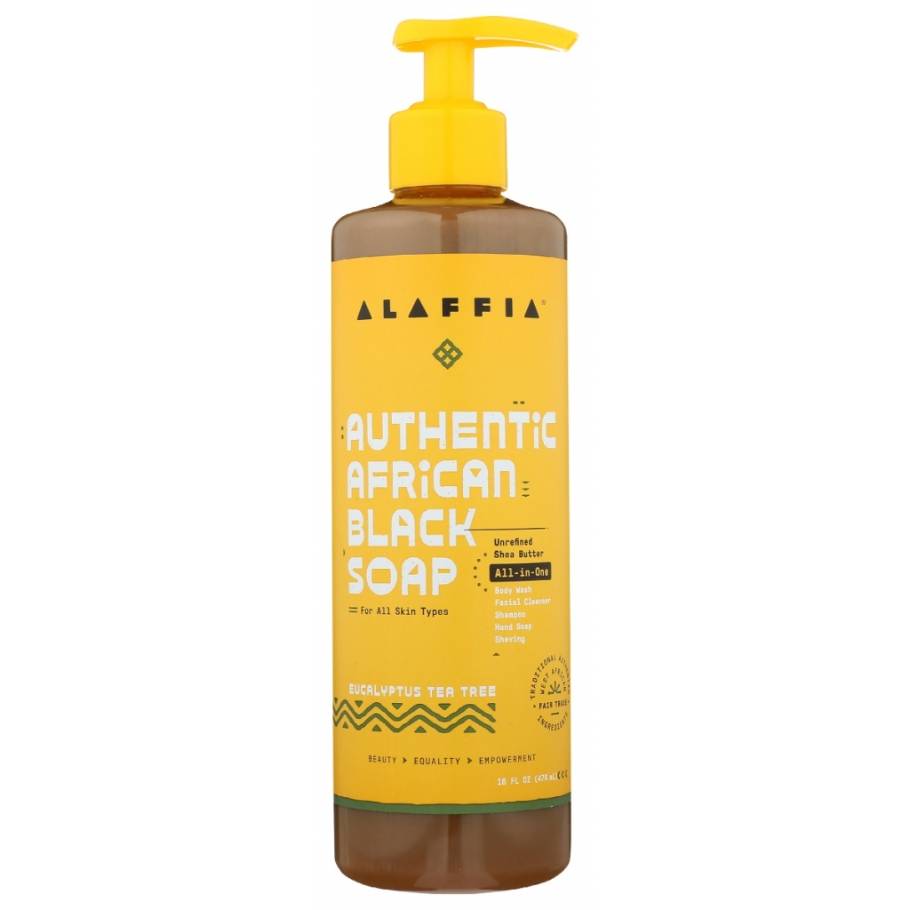 Authentic African Black Soap with Eucalyptus - 16 oz.