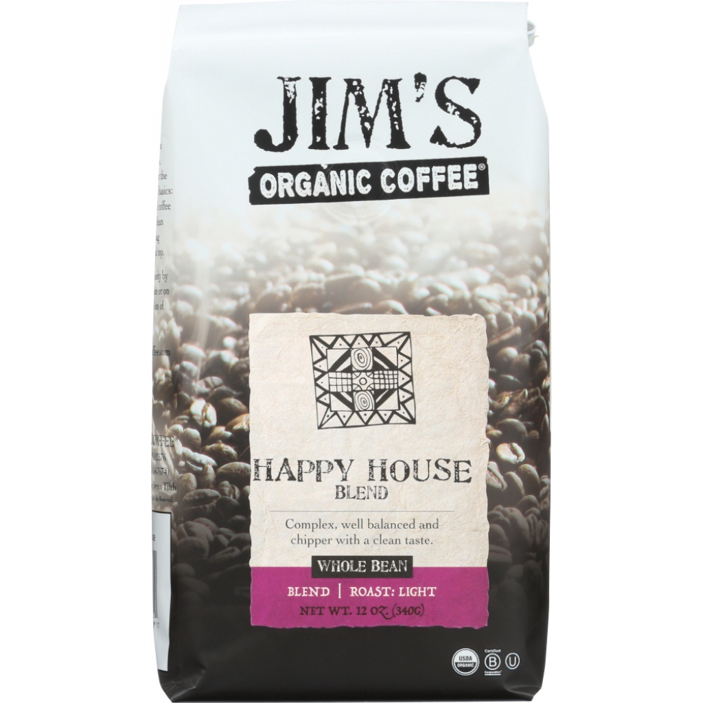 Organic Happy House Blend Coffee - Balanced Flavor, 12 oz