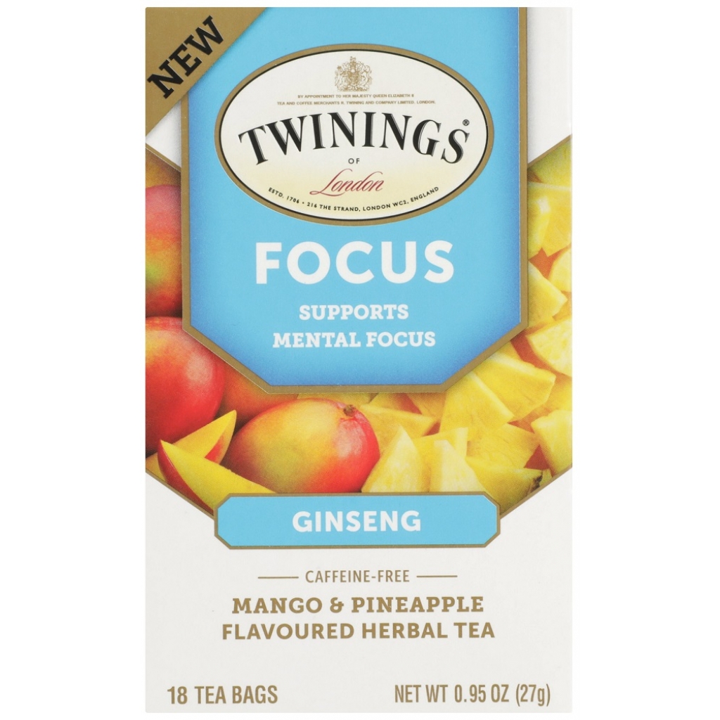 Ginseng Focus Tea with Mango & Pineapple, 18 Bags