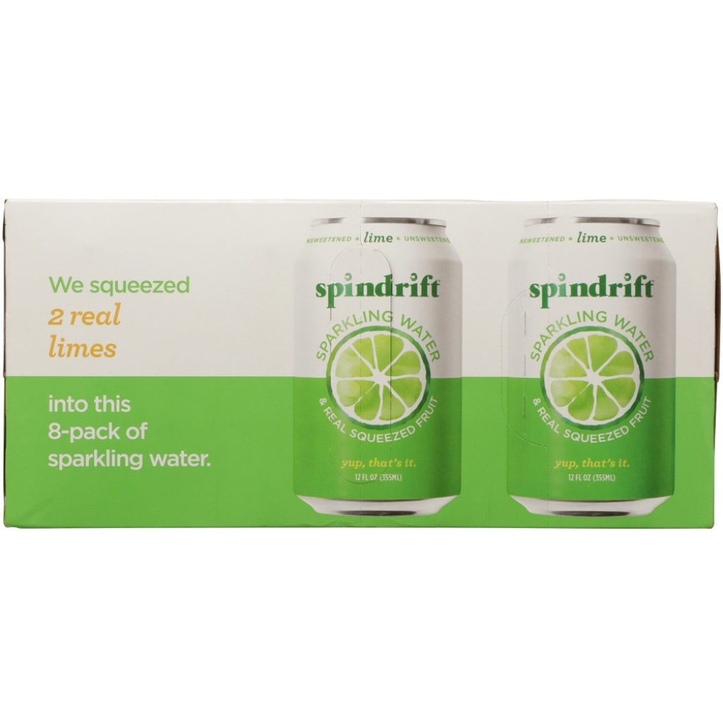 Real Lime Sparkling Water - 8 Pack - 96 oz