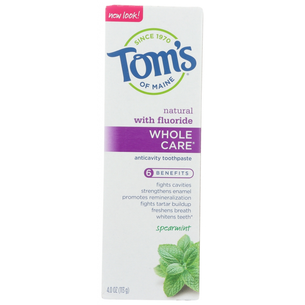 Whole Care Spearmint Anticavity Toothpaste - 4 oz