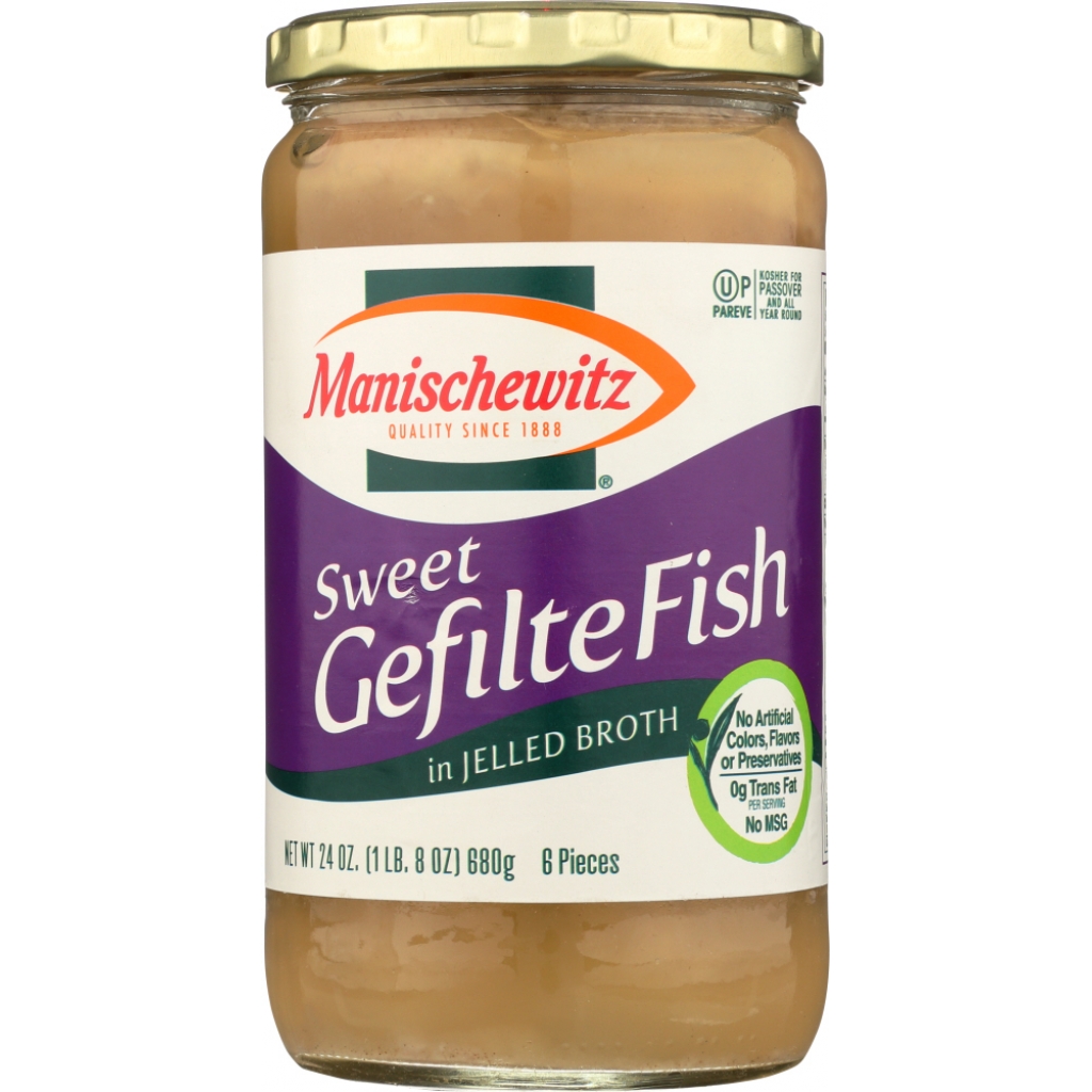 Manischewitz Sweet Fish Gefilte in Jelled Broth - 24 oz