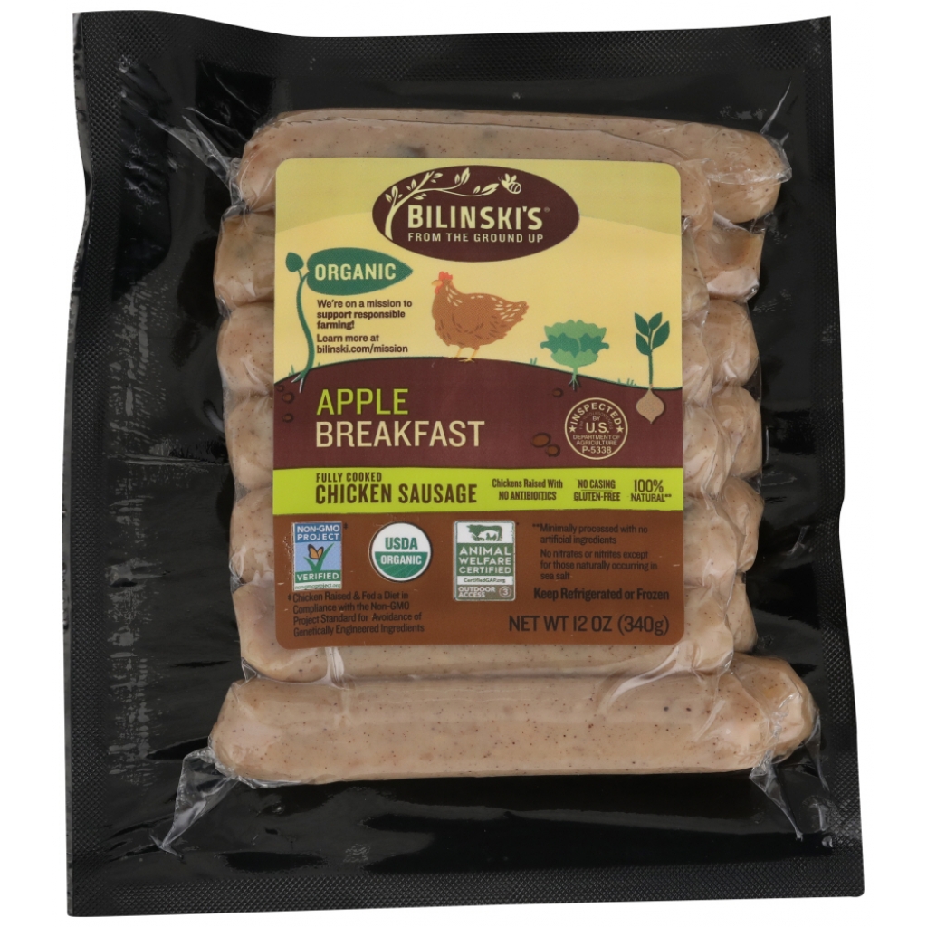 Organic Apple Breakfast Chicken Sausage, 12 oz