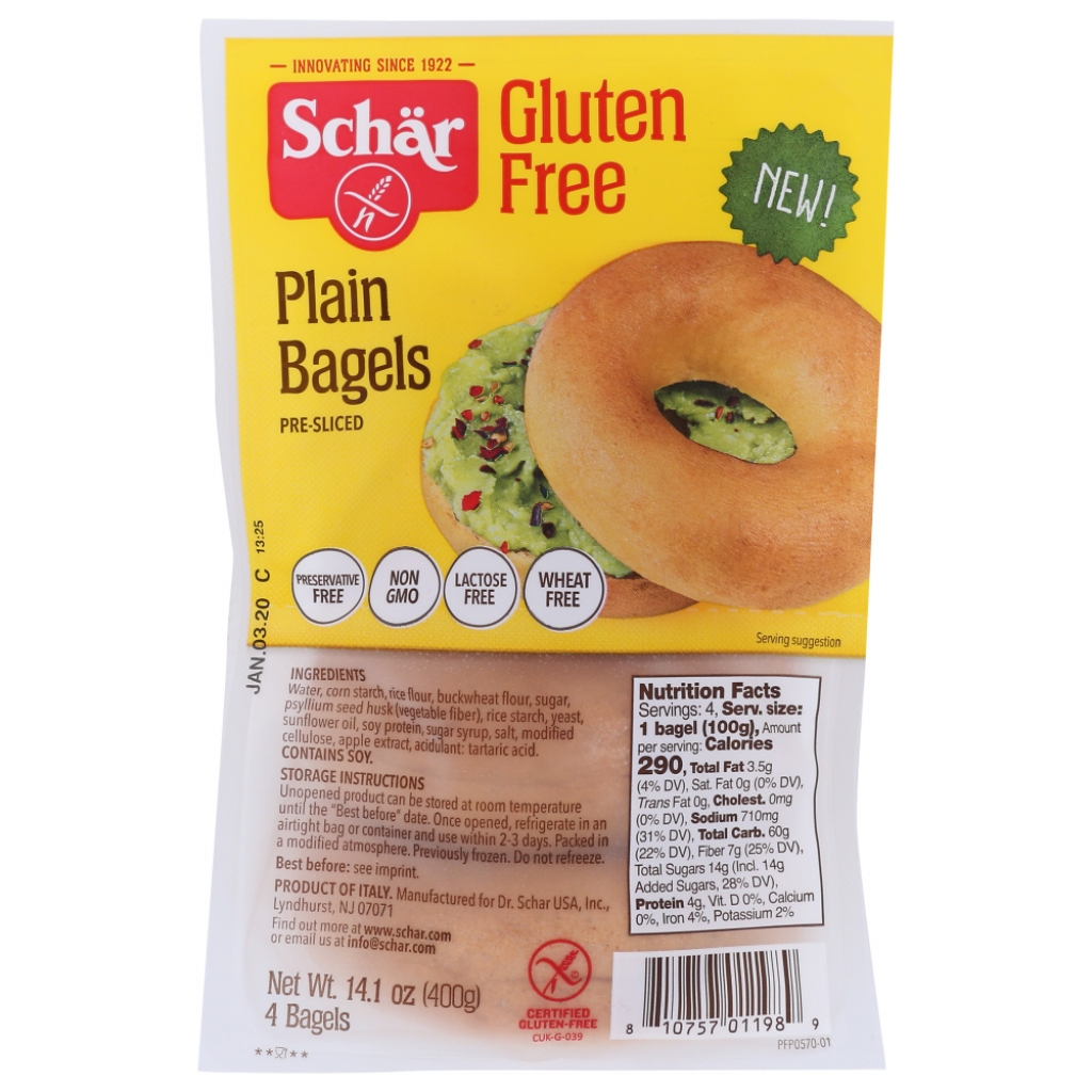 Schar Plain Bagels, 14.10 oz