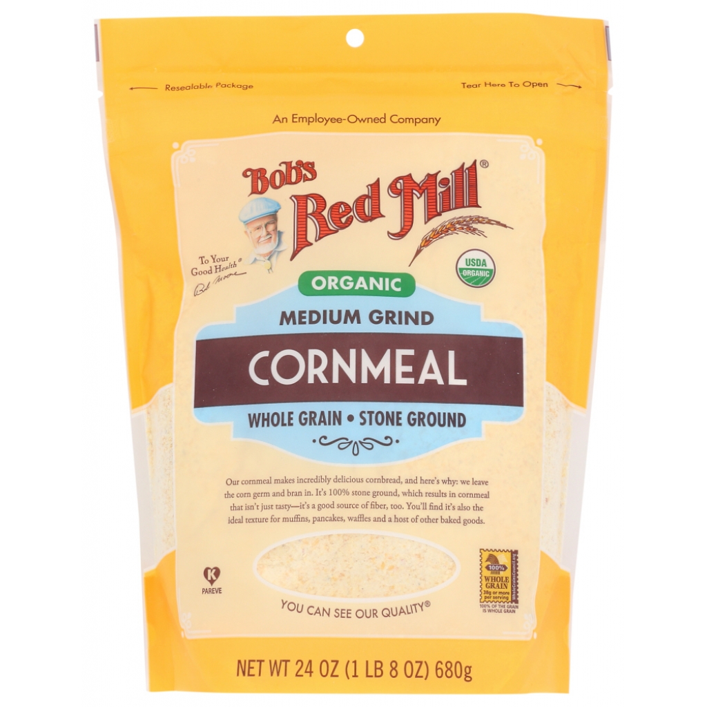 Organic Medium Grind Cornmeal, 24 oz