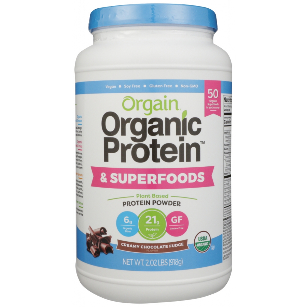 Organic Protein & Superfoods Creamy Chocolate Fudge Powder - 2.02 lb