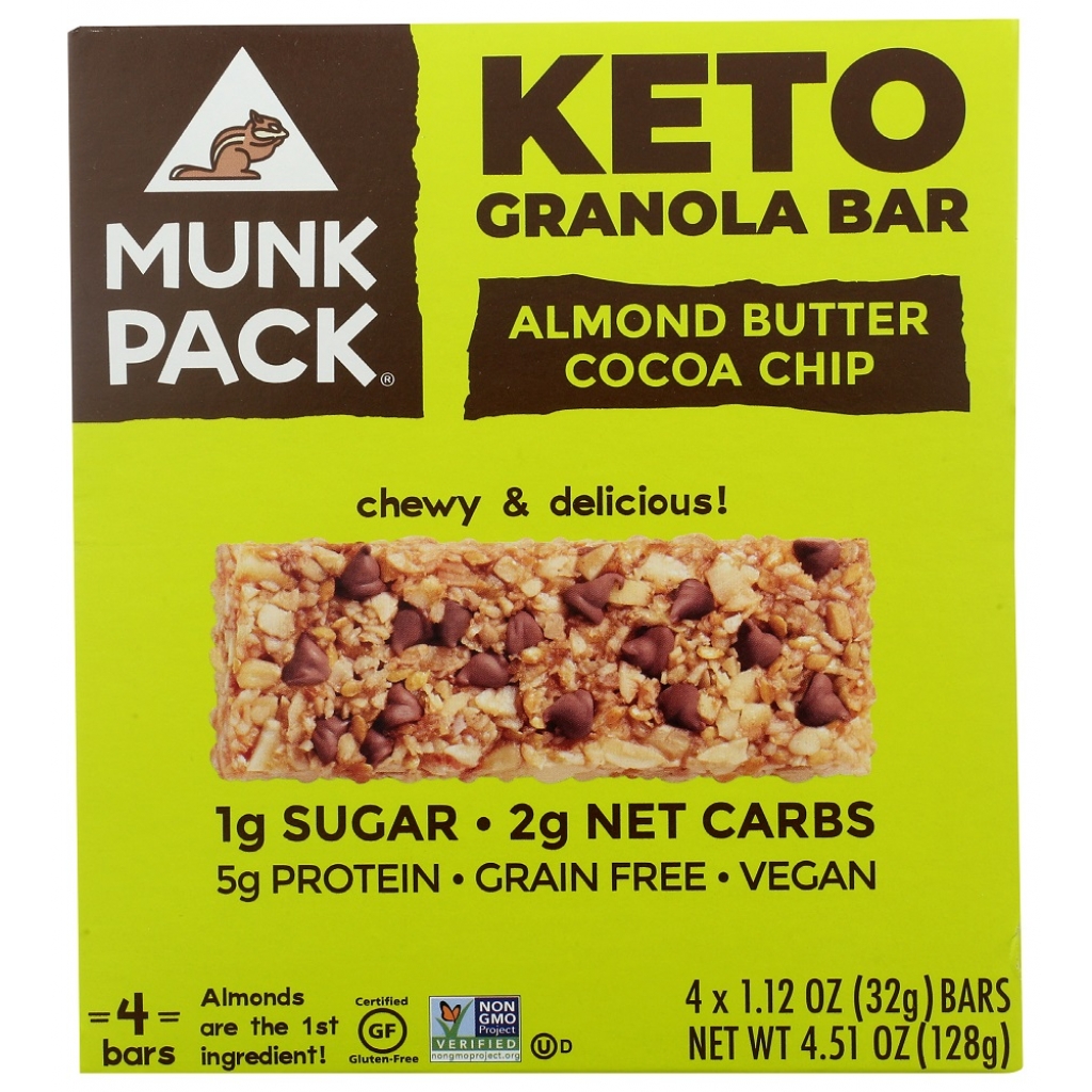 Almond Butter Cocoa Chip Keto Granola Bar, 4 Pack, 4.51 oz