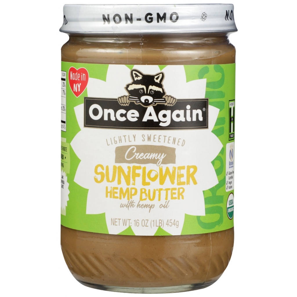 Creamy Sunflower Hemp Butter with Hemp Oil, 16 oz