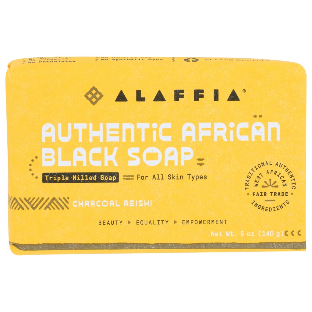 Alaffia African Black Soap with Charcoal and Reishi, 5 oz