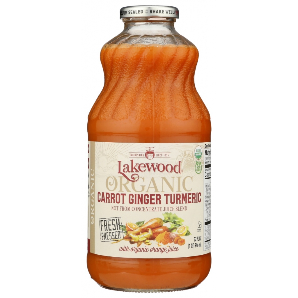 Cold-Pressed Organic Carrot Ginger Turmeric Juice, 32 fl oz