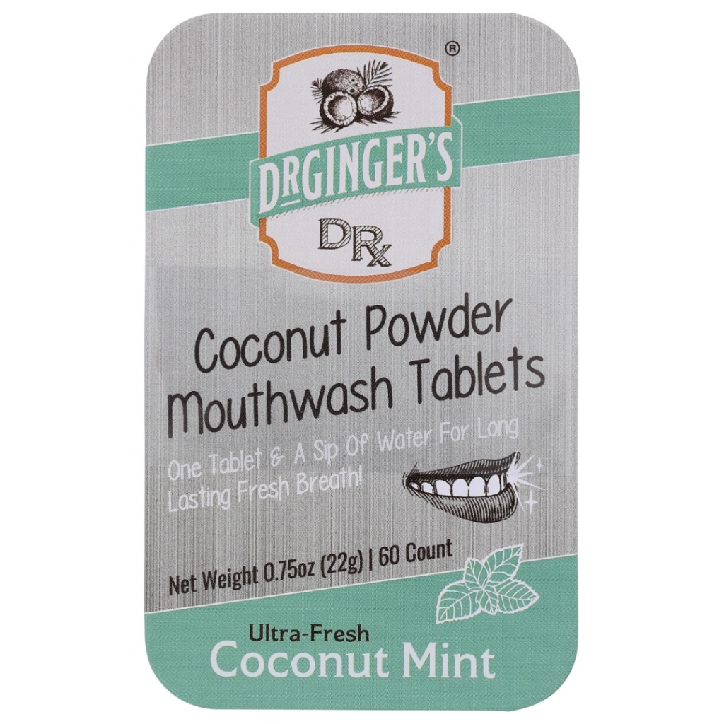 Coconut Mint Travel Mouthwash Tablets, 60 ea