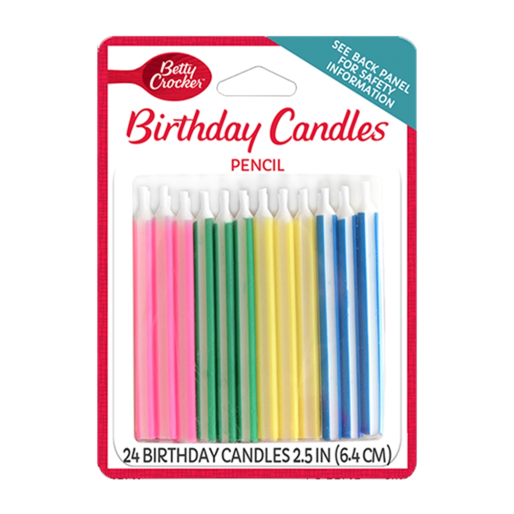 Celebration Candle Pencil, 24 pc