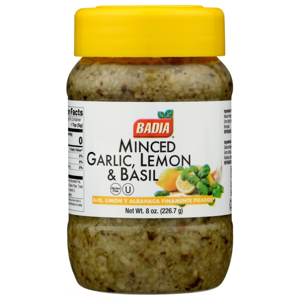 Garlic Minced with Lemon Basil, 8 oz