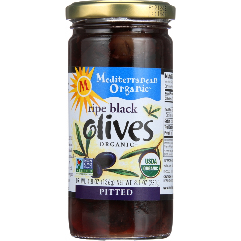 Organic Pitted Ripe Black Olives - 9 oz