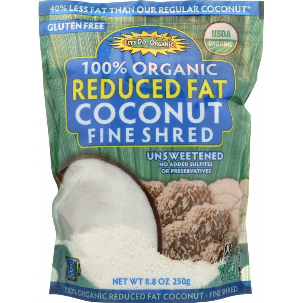 100% Organic Reduced Fat Shredded Coconut, 8.8 oz