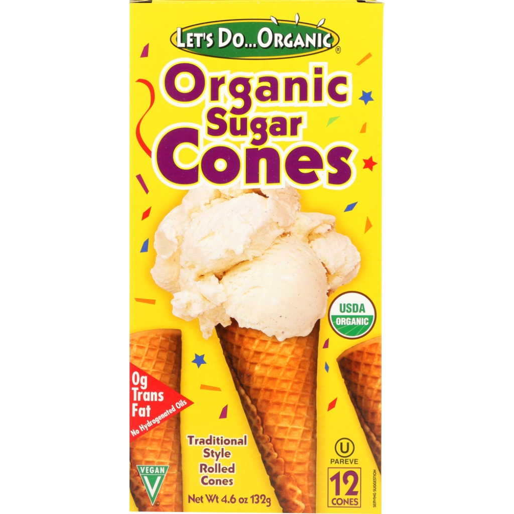 Organic Sugar Cones (Rolled Style), 4.6 oz