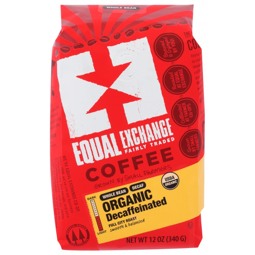 Equal Exchange Organic Whole Bean Decaffeinated Coffee - 12 oz