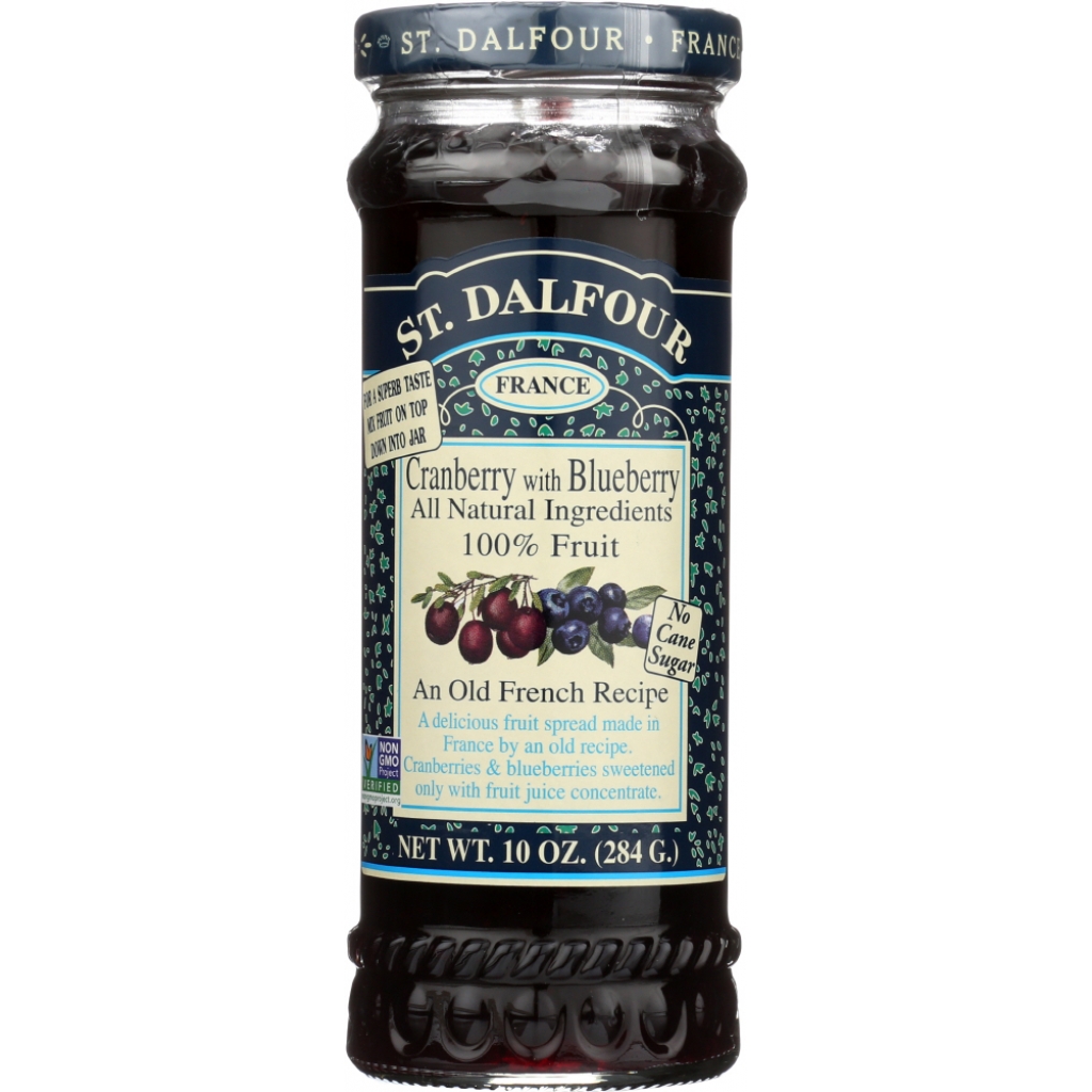 St Dalfour Cranberry Blueberry Preserve, 10 oz