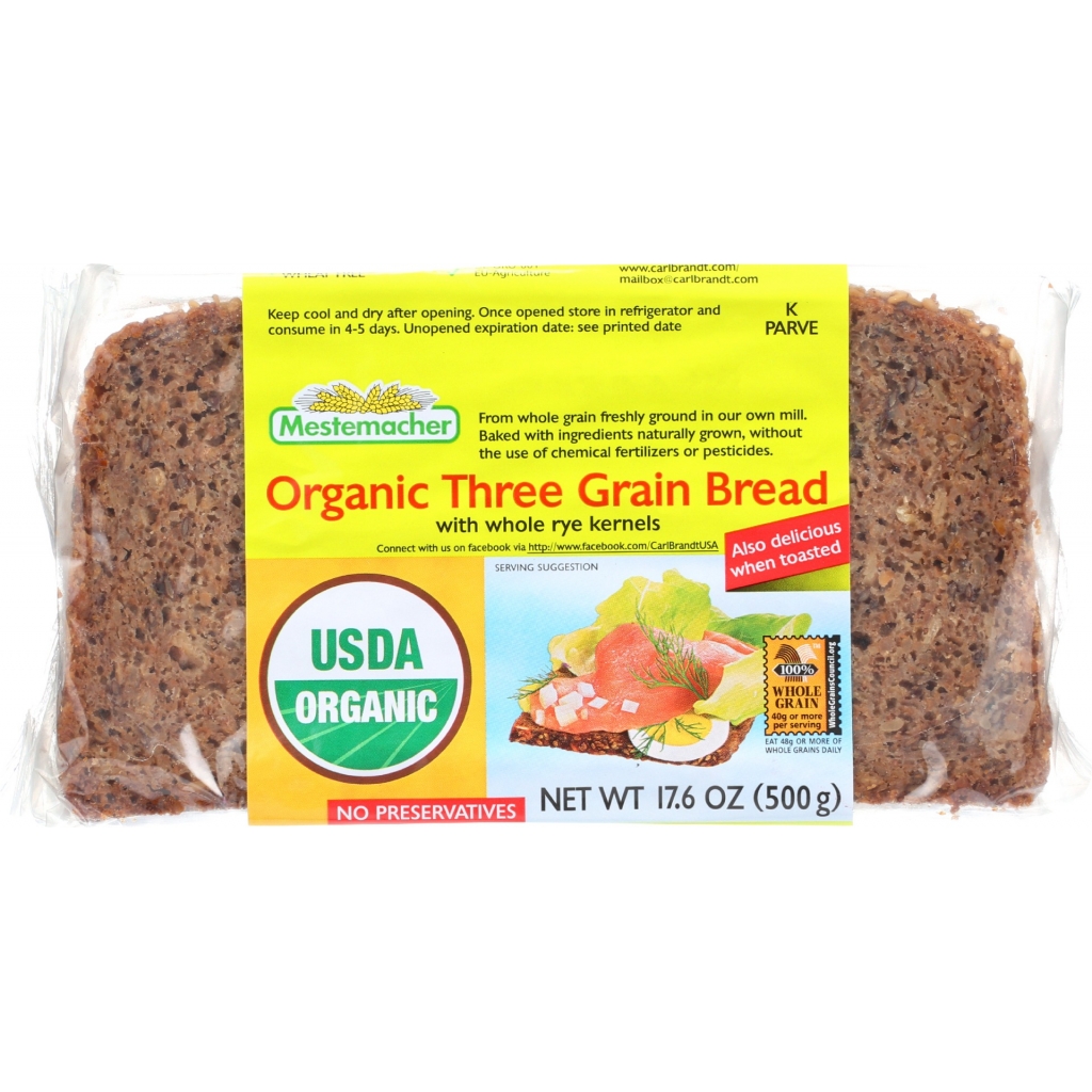 Organic Three Grain Bread - 17.6 oz