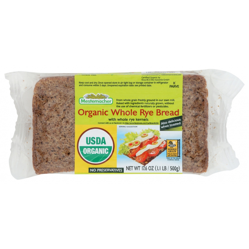 Organic Whole Rye Bread, 17.6 Oz