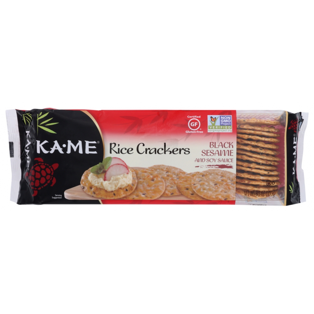 Black Sesame and Soy Sauce Rice Crackers - 3.5 oz