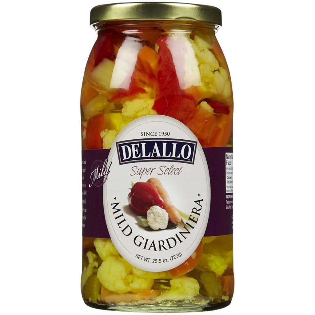 DeLallo Mild Giardiniera - Crunchy Italian Antipasto Blend