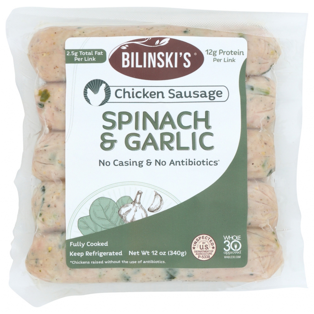 Spinach and Garlic with Fennel Chicken Sausage - 12 oz