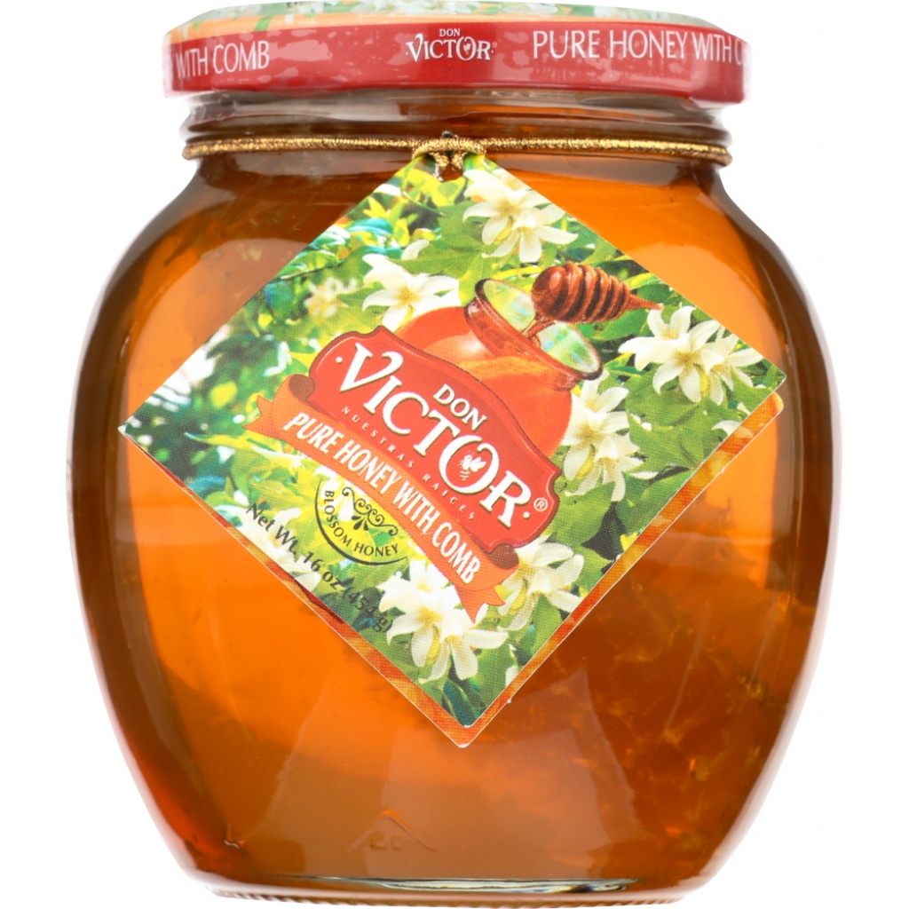 Pure Orange Blossom Honey with Honeycomb - 16 oz