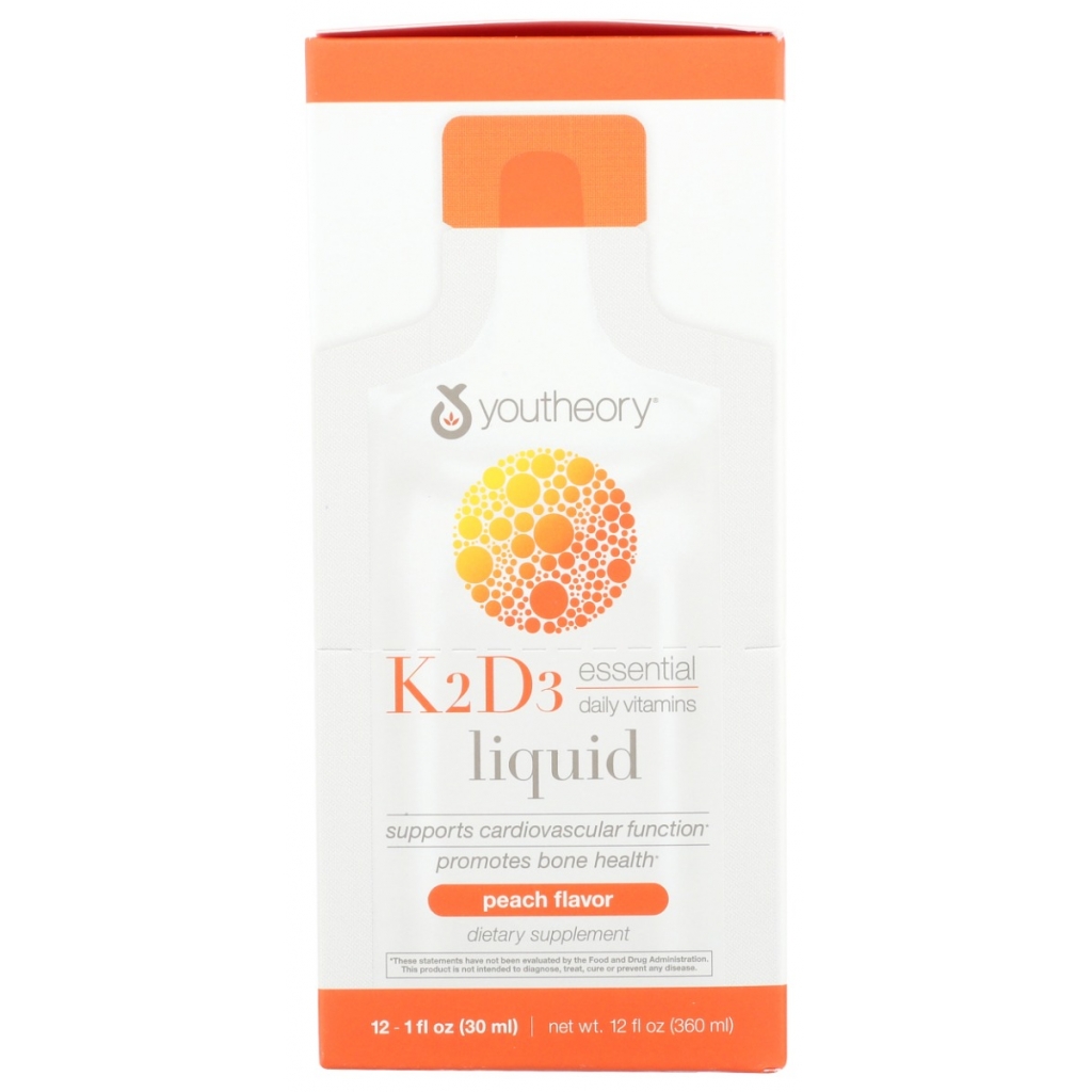 Liquid Vitamin K2 & D3 (Peach Flavor) - 12 fl oz