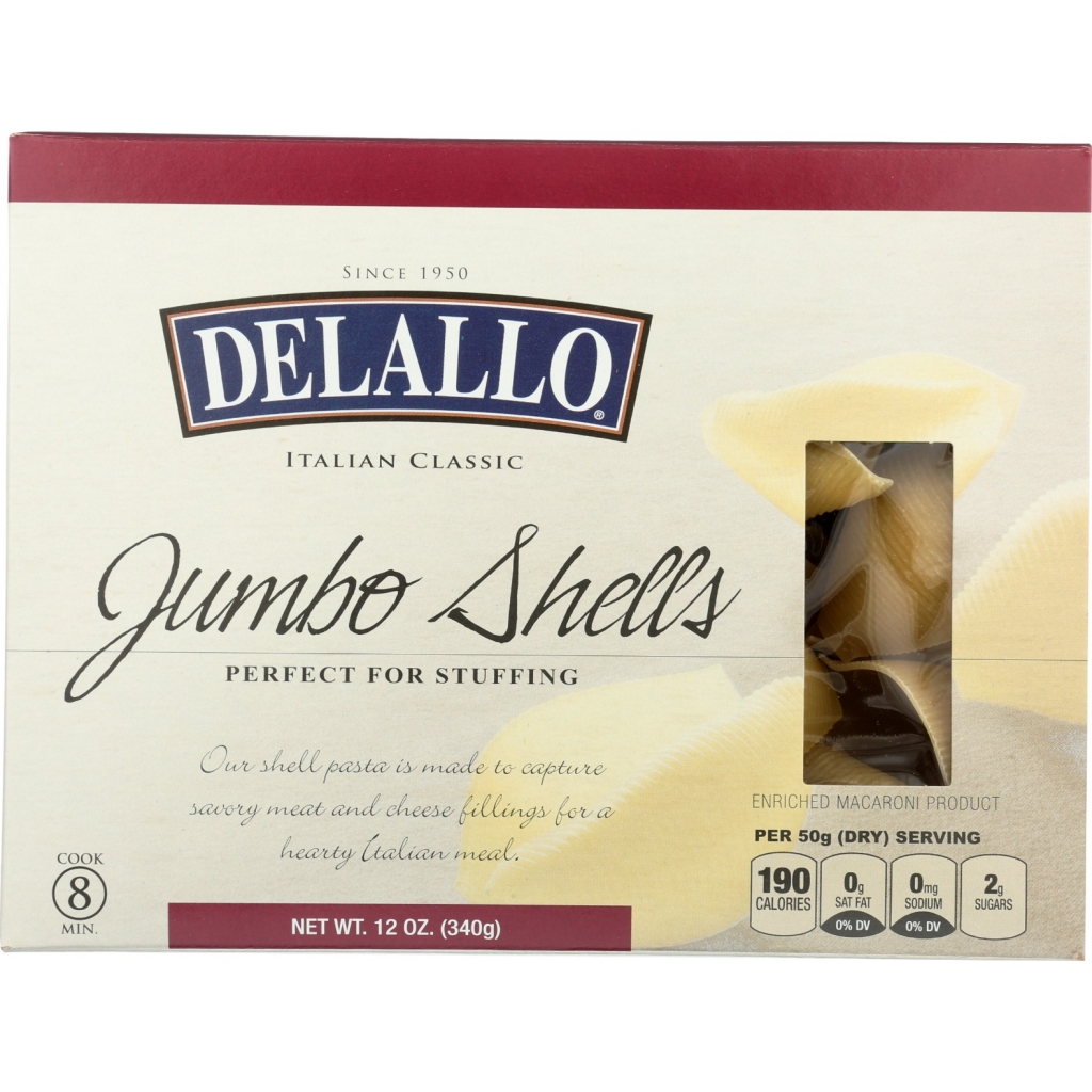 DeLallo Jumbo Shells Pasta, 12 oz