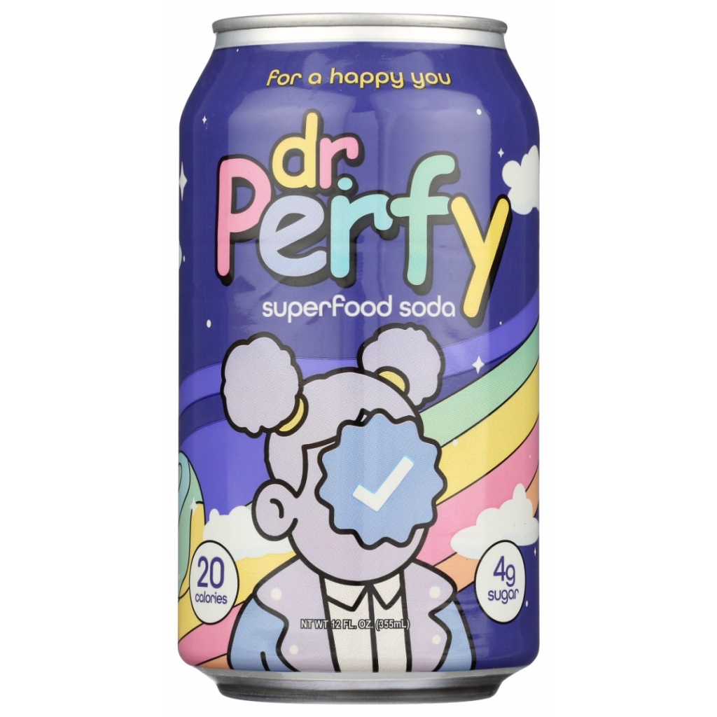 Dr. Perfy Low Glycemic Soda with Blueberry, Blackberry & Pear