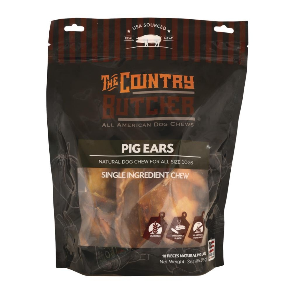 Jumbo Pig Ears Dog Chew, 10Pc, 1 bg