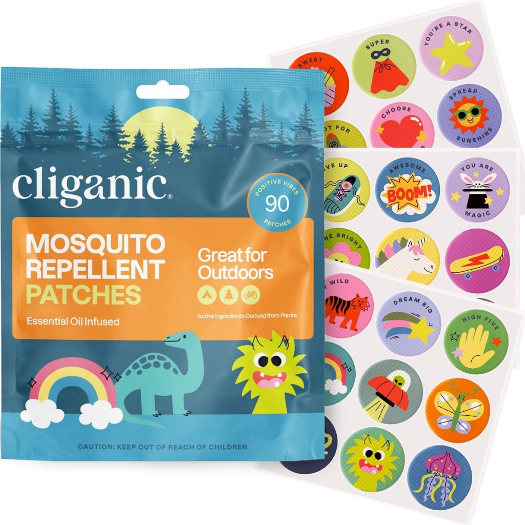 Natural Mosquito Repellent Stickers for Kids - 90 ea