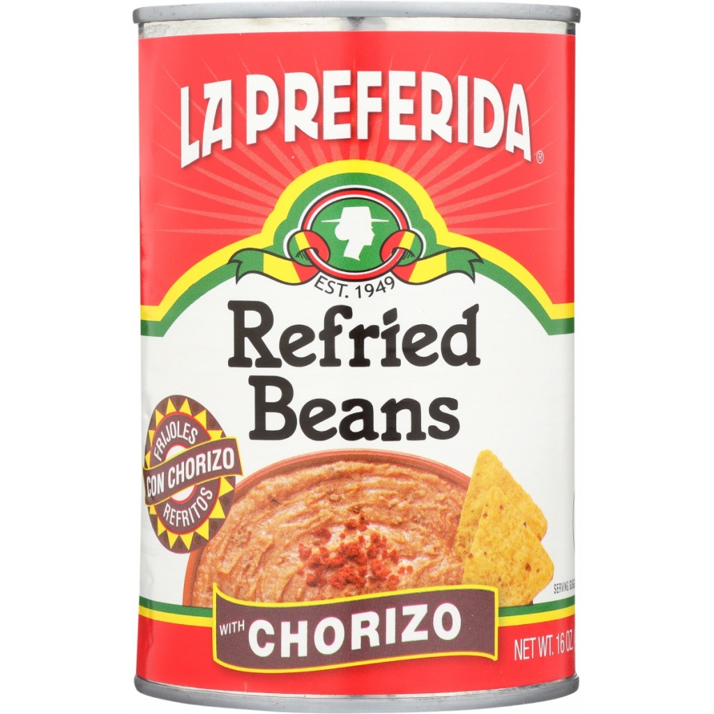 Refried Beans with Chorizo - 16 oz