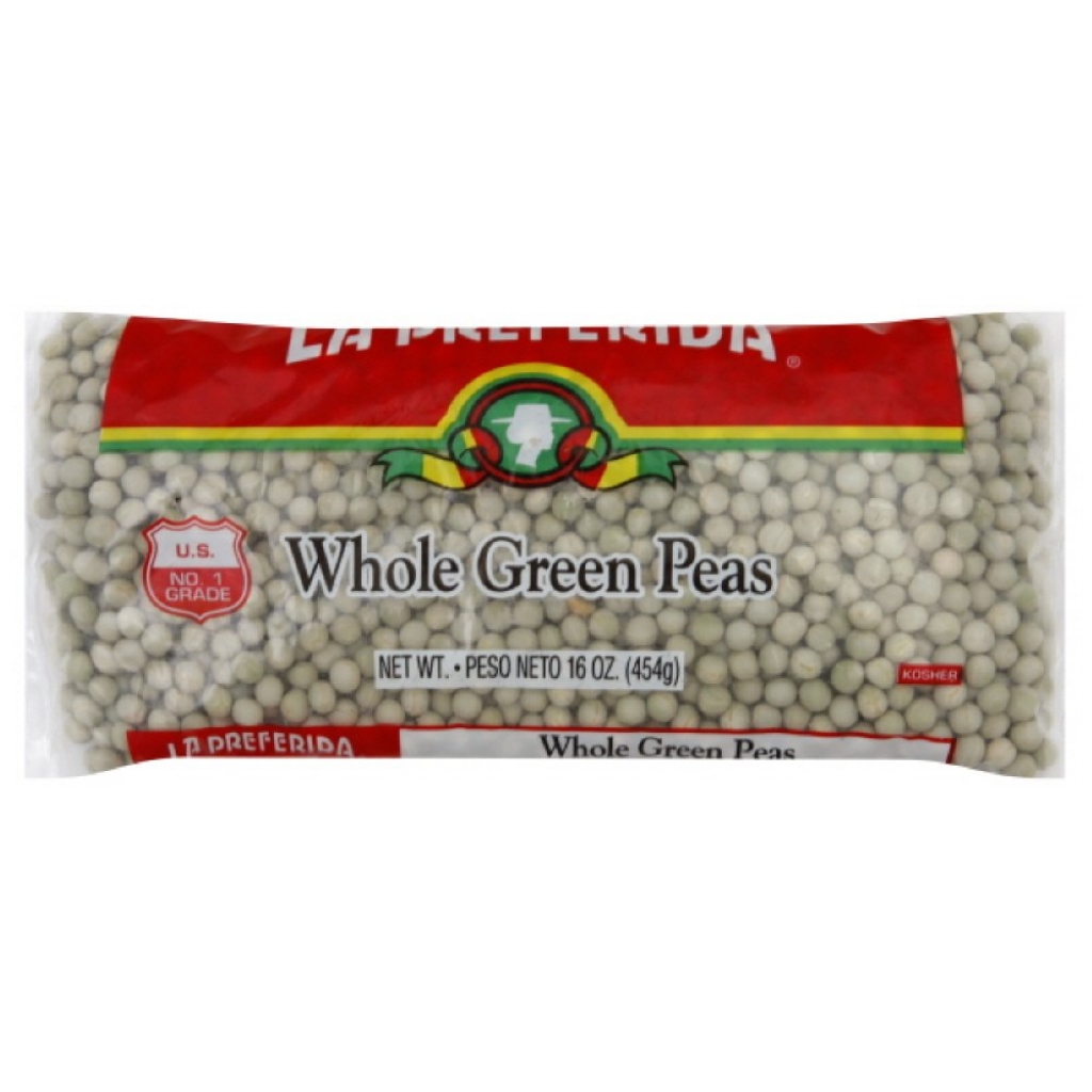 High-Quality Whole Green Peas in Polybag - 16 oz