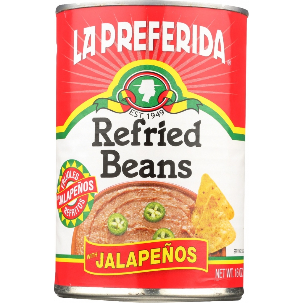 Refried Beans with Jalapeños - 16 oz