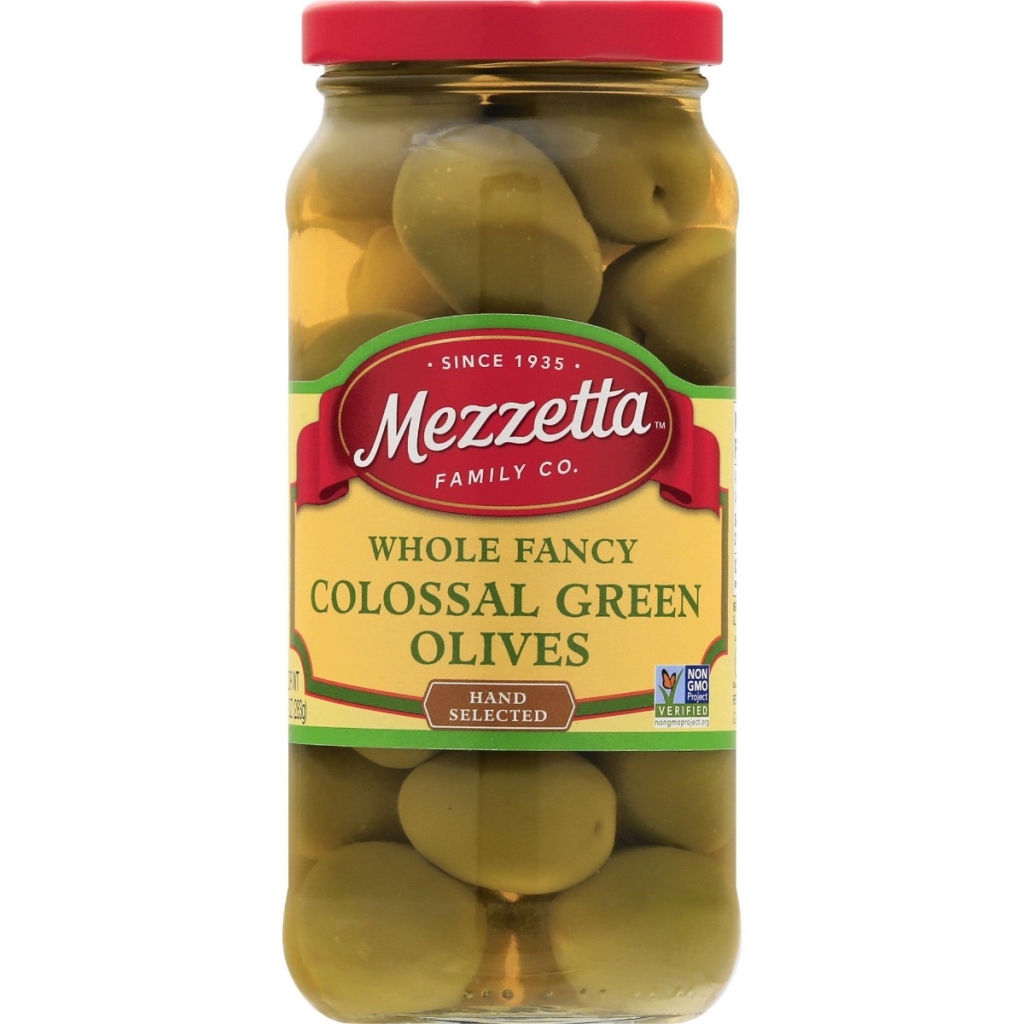 Mezzetta Colossal Fancy Green Olives, 10 oz