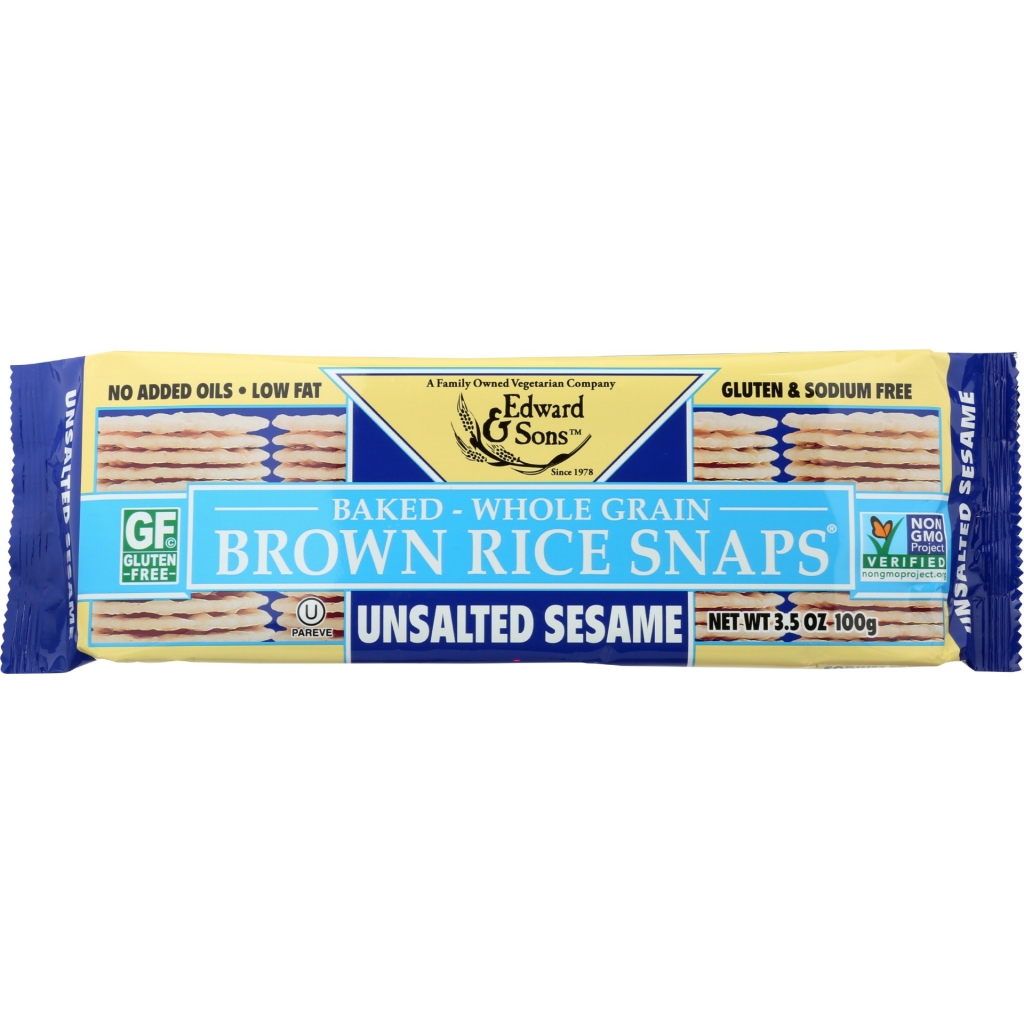 Sesame Unsalted Brown Rice Snaps