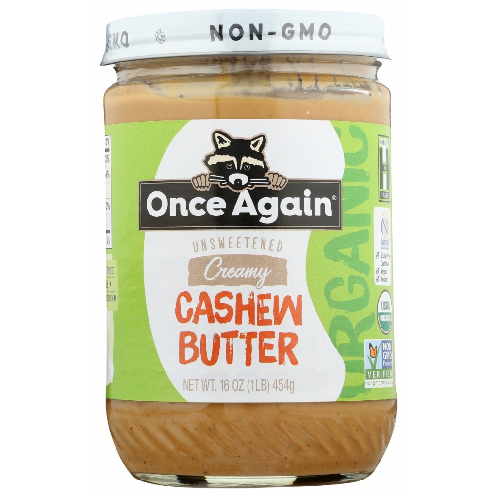 Organic Unsweetened Creamy Cashew Butter - 16 oz