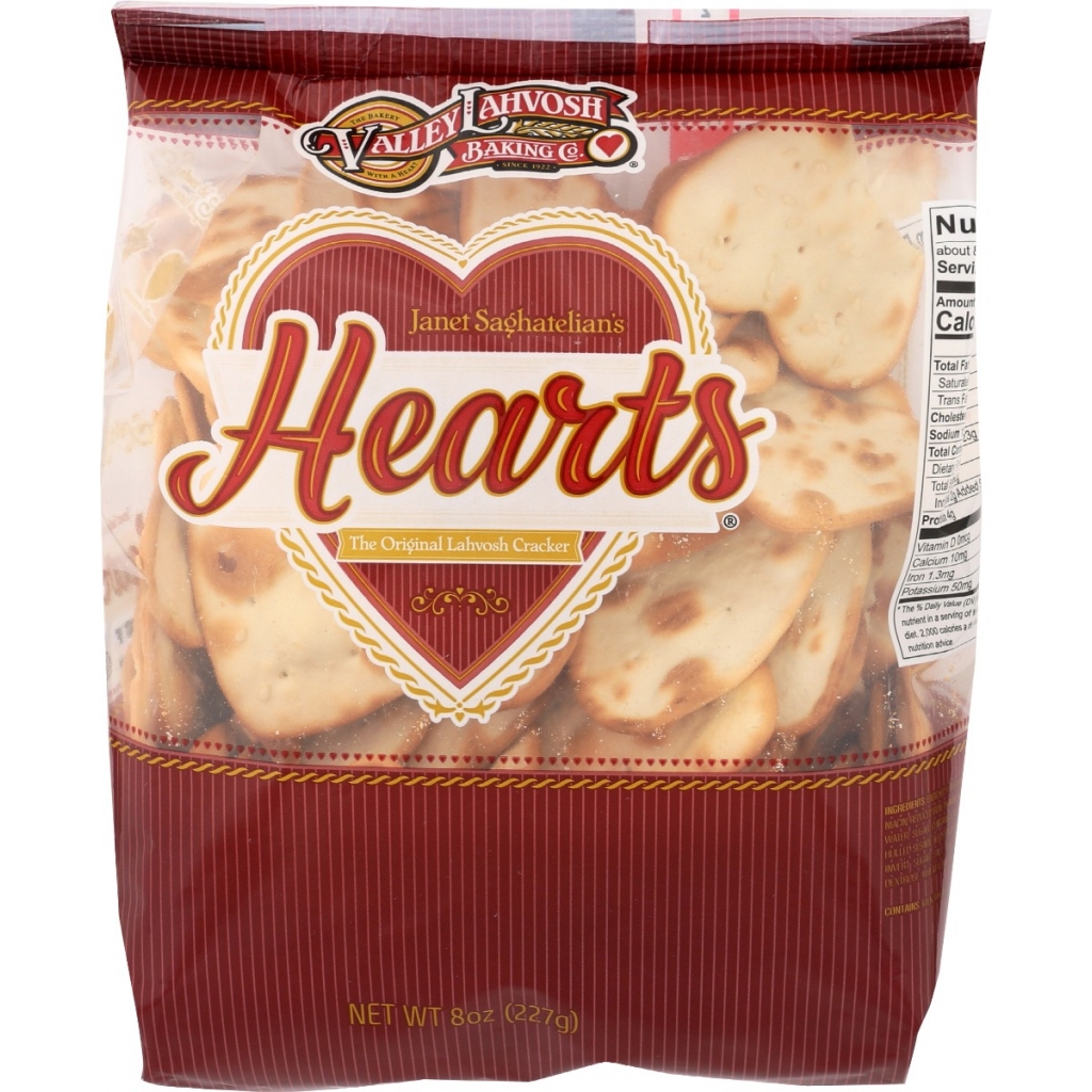 Valley Lahvosh Heart Crackers - 8 oz