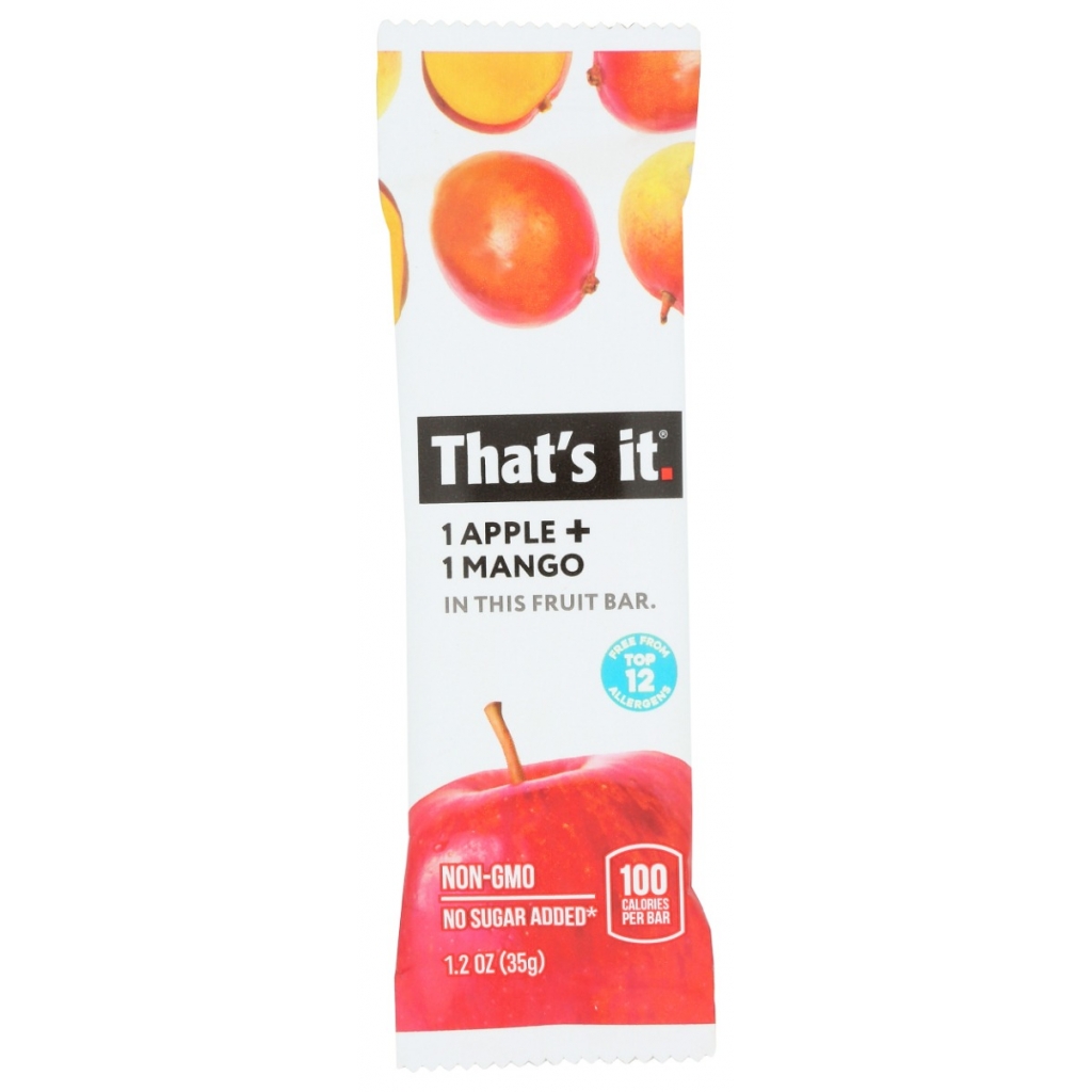 Natural Apple and Mango Fruit Bar, 1.2 oz