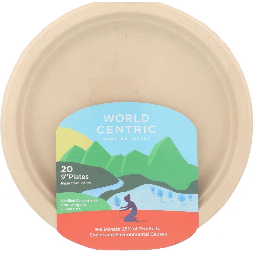 Compostable Fiber Plates - 20 Count