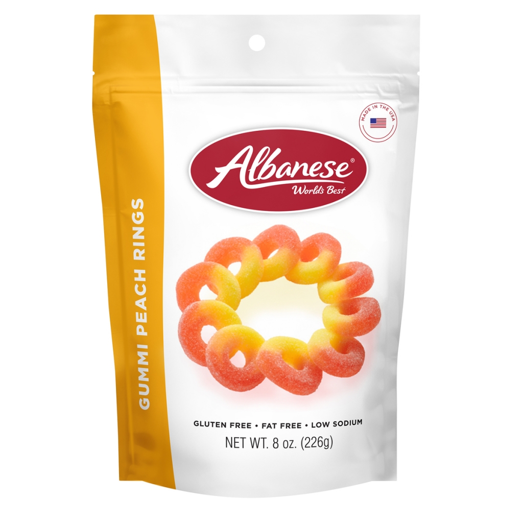 Gummy Peach Rings Candy - 8 Oz