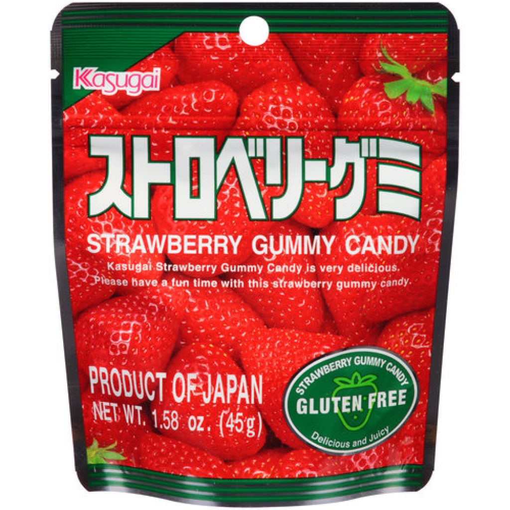 Kasugai Strawberry Gummy Candy - Fruity Delight, 1.58 oz