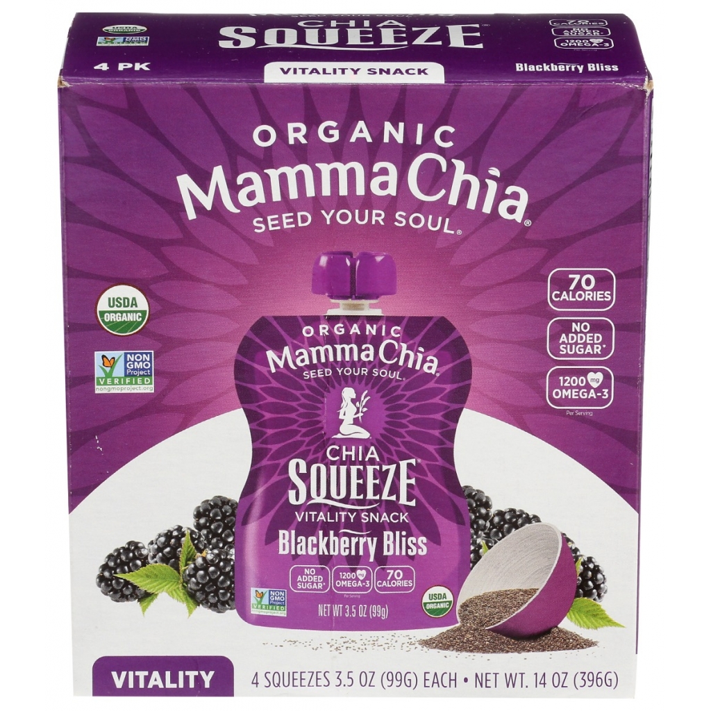 Chia Squeeze - Blackberry Bliss (4 Count) - 14 oz