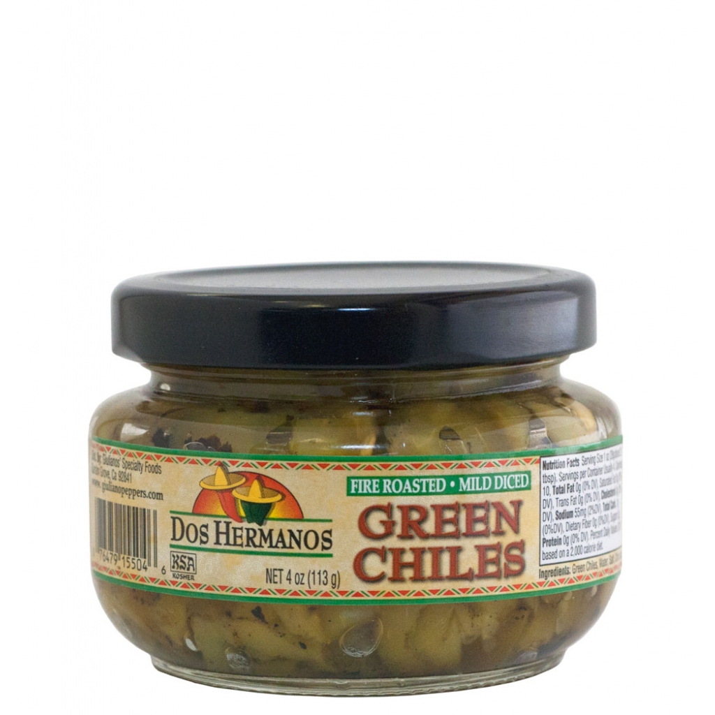 Fire Roasted Mild Diced Green Chiles - 4 oz