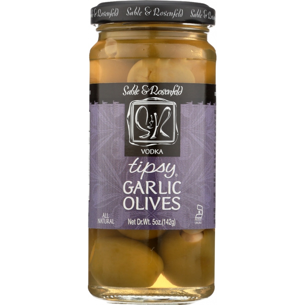 Vodka-Infused Tipsy Garlic Stuffed Olives - 5 oz