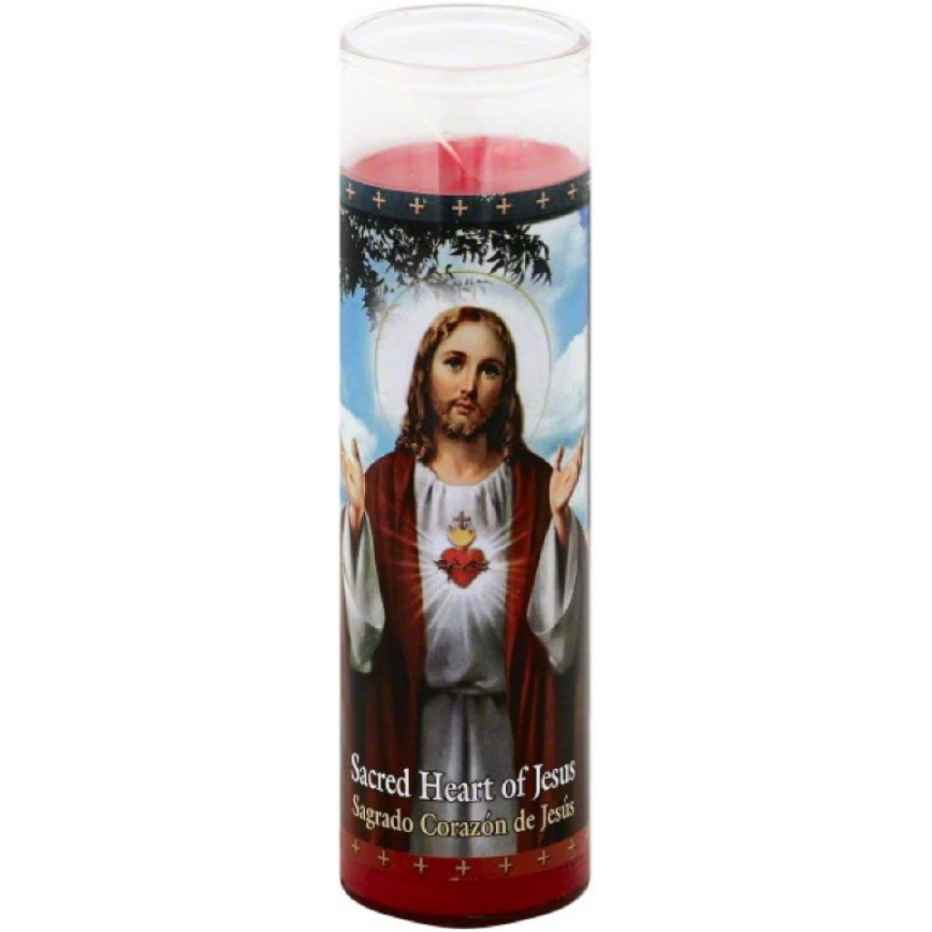 Sacred Heart of Jesus Red Candle - 1 ea