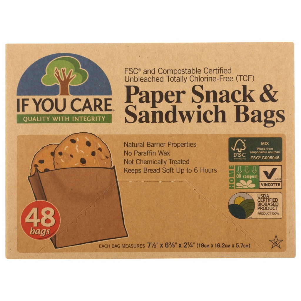 If You Care Unbleached Sandwich Bags, 48 pcs