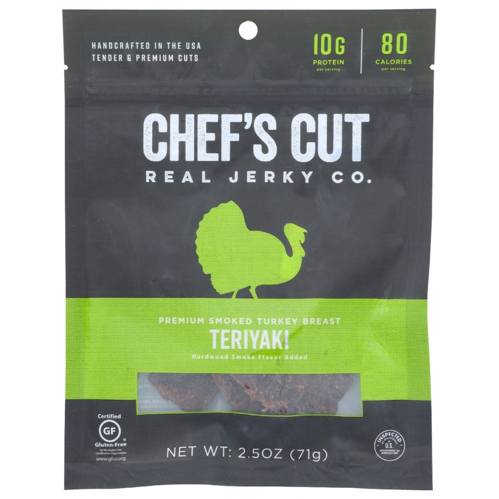 Teriyaki Turkey Jerky - Deliciously Healthy Snack, 2.5 oz